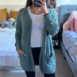 Blue knit cardigan